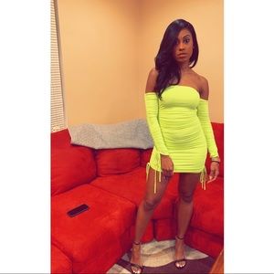 Oh Polly Neon Green Dress